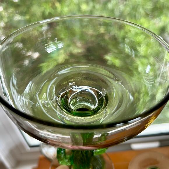 Set of 4 Vintage Green Cactus Stem Margarita Glasses – 7” - Picture 7 of 15